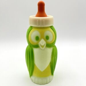 Vintage Evenflo Plastic 8 Oz Baby Bottle Owl Made In USA EUC